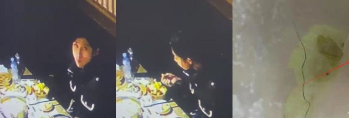 女子为了吃霸王餐，竟手伸裙底拔下自己的逼毛放入碗中制造假象，这样硬拔不疼吗？