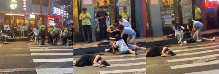 深圳向西村捉奸现场 三男三女扭打一团 关系混乱!