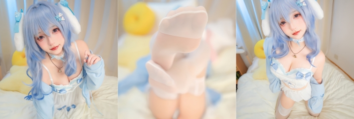 推特顶级福利姬 神楽坂真冬 化身原神甘雨降临 玉足白丝香艳无比！