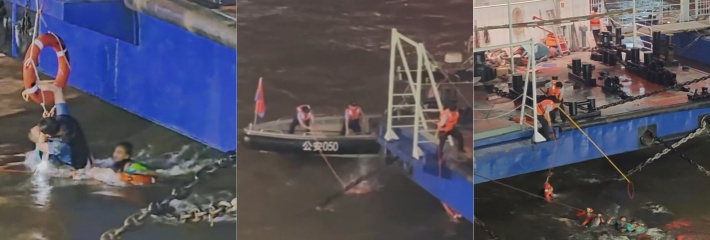 重庆嘉陵江 七人划桨板集体落水 多人水中挣扎 一人遇难救援现场惨烈