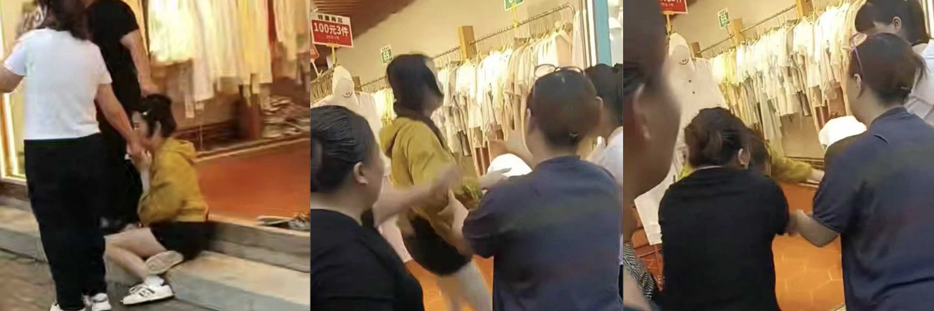 莆田旭辉时代城原配怒捉小三，黑色衣服原配拉扯现场火爆，目击者想打人，警察叔叔出动！
