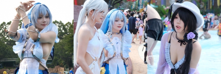 2025云上漫展长隆水世界美女云集 二次元Cos走光露点 Cosplay盛宴点燃夏日激情！