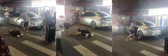 黑衣男子 堵住大哥猛骂 没想到打起来完全不是对手 说最狠的话挨最狠的揍