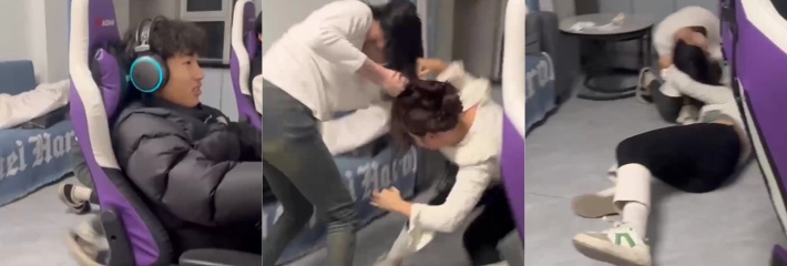 女人打架战场乱成粥 电竞男孩淡定冲游戏 拔刀速度无人敌 专注力拉满！