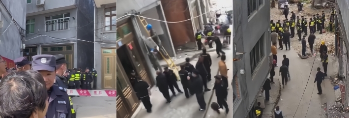 浙江暴力强拆现场 一家人死守被上百黑衣人围攻 爬窗砸门强行清场 实在太嚣张！