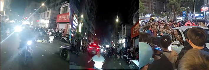 汕头龙湖一女子在夜市拦下一辆轿车，当街跪下称车上的是小三，双方争执不下还是网友清醒！