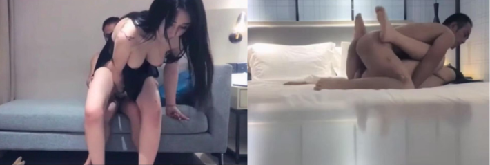 寸头猛男约啪圆脸美少妇 沙发到床上猛操不停，口交后入淫叫震天！