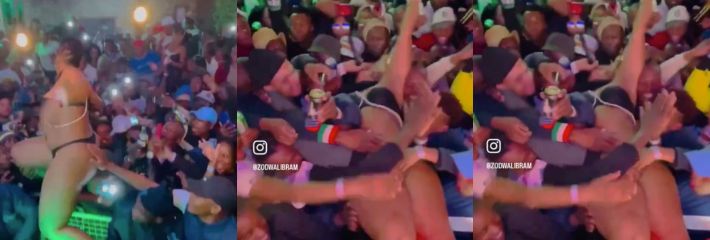 南非实力派歌手佐德瓦瓦班图Zodwa Wabantu 国外的明星真亲民粉丝可以随便摸！