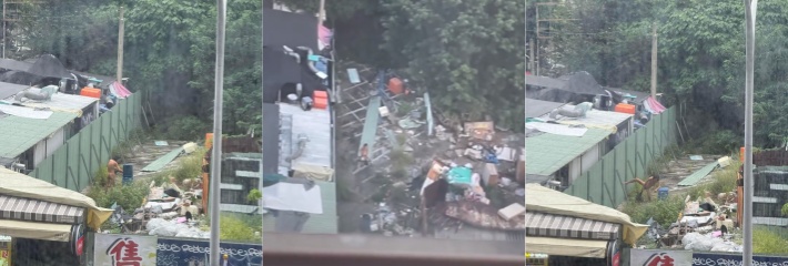 台中一狠人出没注意，在废弃地带拿雨伞捅自己的屁眼，引来众多吃瓜群众远距离拍摄！