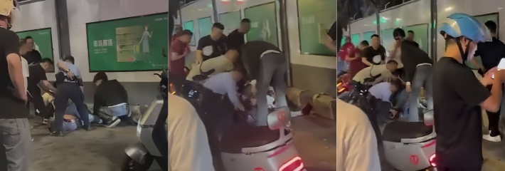 深圳龙岗爱联第二市场 外卖小哥 深夜持刀狂捅两名学生现场视频曝光 两人疑似当场惨死！