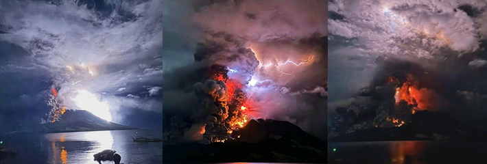 突发 印度尼西亚北苏拉威西省的拉翁火山爆发 天雷勾地火 警戒级别升至最高!