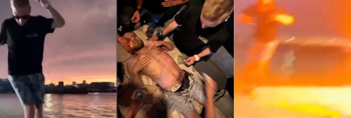 随机挑选一个倒霉蛋 格鲁吉亚 拉什奇塔在海边和朋友跳舞拍视频被闪电击中！