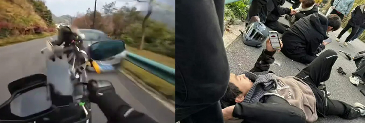 开车打瞌睡 轿车逆行导致车祸 正面被撞视角流出 男子倒地直接打开懂车帝 这是遇到贵人了!