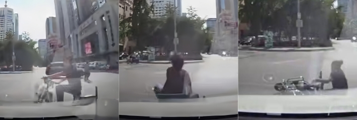 一女子骑车闯红灯 被直行轿车撞碎丰胸假体 交警判车主全责治疗费高达五万 现场视频流出