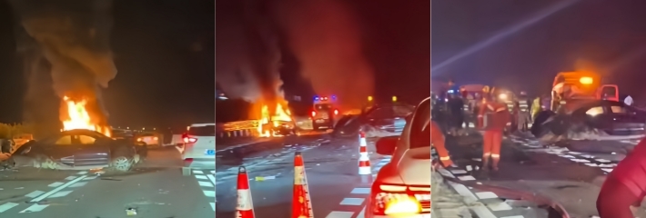 广西玉林深南高速5车连撞起火 2死3伤 现场视频曝光 火光四射浓烟滚滚！