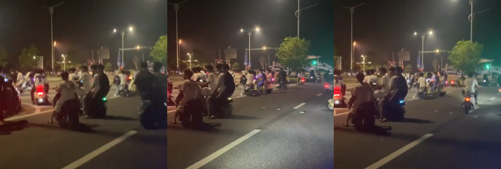 广西北海柳州 精神小伙约架街头 电车乱成一片现场视频全网疯传