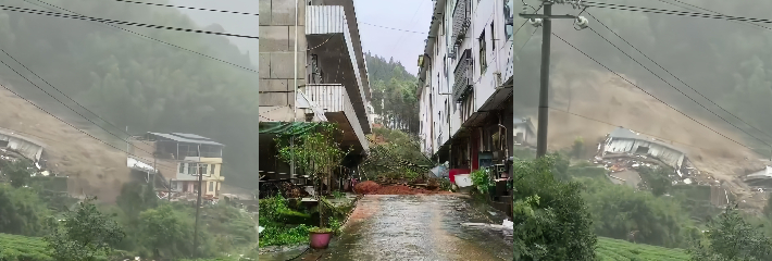 江西遂川暴雨山体滑坡 瞬间吞没7栋民房十余人 被埋村民徒步翻山求救 画面太惨了