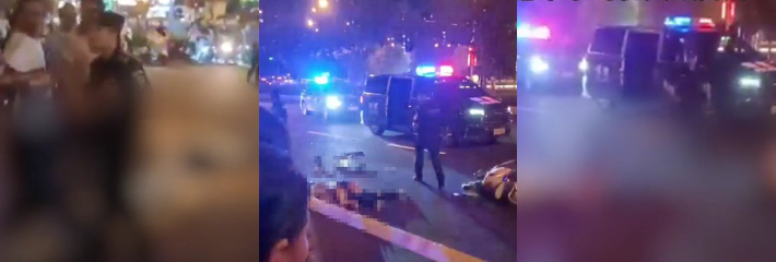 南京六合区道路上事故现场流出 汽车与电动车相撞后逃逸且汽车司机已死亡！