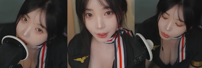 ASMR韩国女神 Yoonying 化身黑丝空姐 提供沉浸式头等舱专属服务