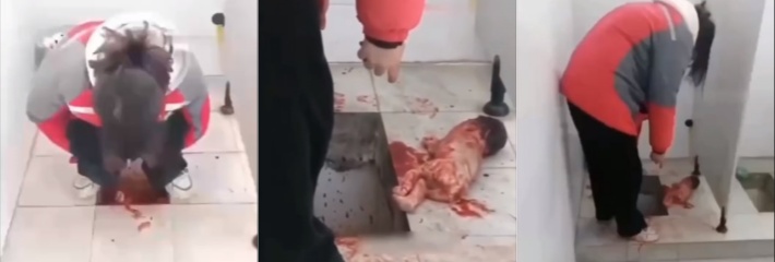 又一婴儿炸裂地狱开局！在高职厕所出生 妹子看到出来了这么个玩意明显懵了 肚子痛为啥生了个娃？