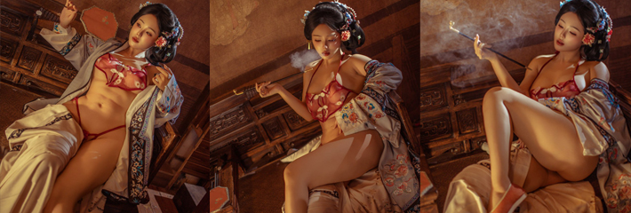 推特极品cos女神 钛合金TiTi 性感旗袍大尺度写真 豪乳肥臀一线天诱惑满分