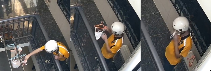 性压抑外卖员 化身内衣贼 顶级过肺偷尝女神内裤高跟鞋 完整监控画面曝光