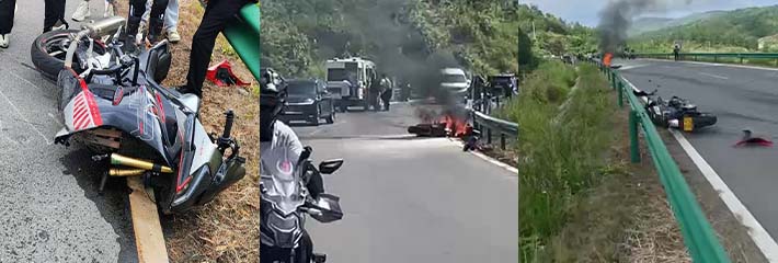 抖音网红 项少玩机车 车祸去世 公路正常行驶被逆行货车冲撞导致身亡 规范开车人人有责！