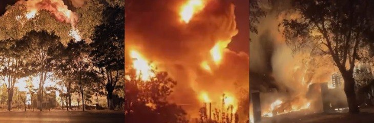 5月10日 河北文安工厂深夜爆燃 现场视频流出 火光冲天宛如灾难大片