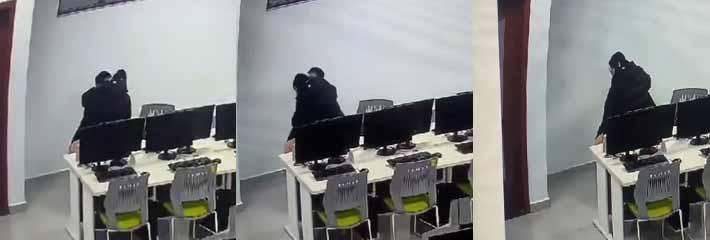 郑州商学院 新年热瓜 清纯学妹被男友在教室玩弄 没成想被现场直播引全校观看！