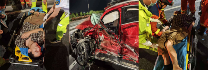 大难不死必有后福 绍兴惊魂 货车闯红灯狠撞小轿车 小伙死里逃生 这以后还敢上路吗？