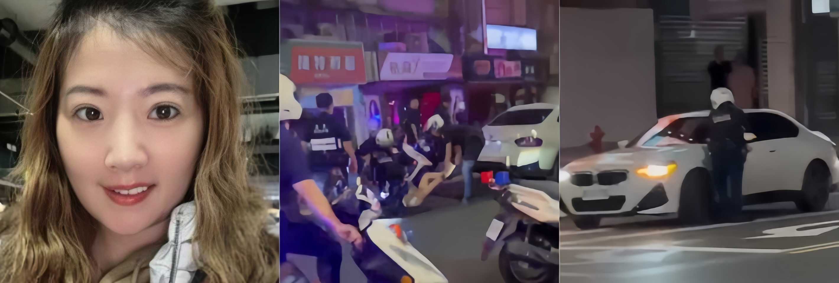 台湾女艺人 侯沁洁 开车时违规使用手机 撞警员后逃逸 遭警方当场压制逮捕引热议!