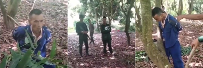禽兽父亲强奸亲生女儿导致怀孕三月 村民知道真相后替天行道 捆绑殴打