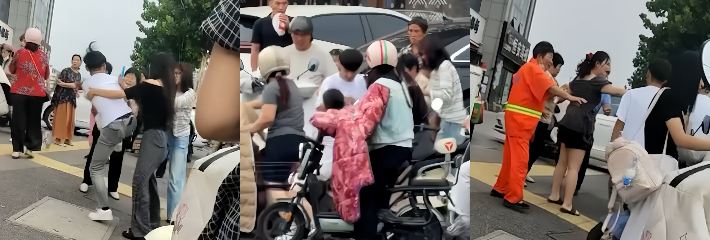徐州丰县锦江大厦门口精神小伙街头狂殴老人 推搡中老人倒地不起引全网热议