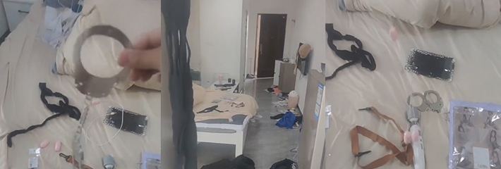 网吧女网管出租屋退房玩消失 没想到房间里遗留这么多玩具！