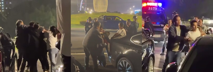 福州海峡会展中心 原配一家爆揍小三没人敢劝架，这女的真的被打的好惨