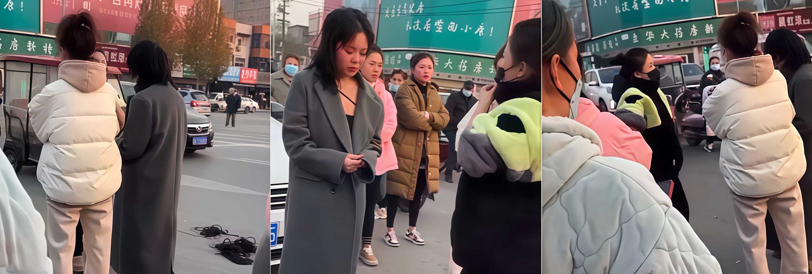 捉奸第一现场 原配带人当街手撕小三 怒骂掌掴不断 头发都给人家剪掉了！