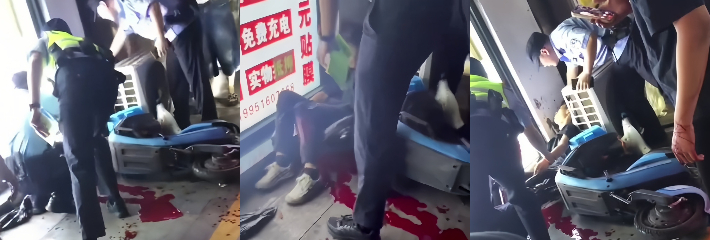 江苏徐州街头爆发精神小伙持械斗殴事件！现场大片血迹触目惊心 网传伤者已送ICU紧急抢救