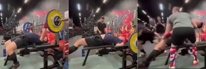 壮男在健身馆遭百斤杠铃压喉50秒 这还有救吗？健身馆负责人表示不负责并不是场馆的问题！
