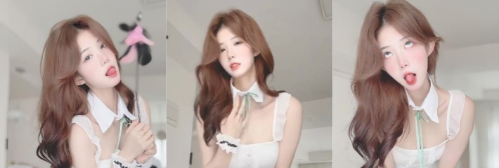 抖音百万粉丝网红 小霞佩奇 付费定制女仆写真 美腿玉足吐舌翻白眼 皮肤白嫩吹弹可破