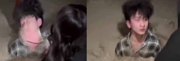 世界之大无奇不有 男子口嗨鄙视精神小妹 遭围殴埋进土里羞辱 以后还是老实点吧