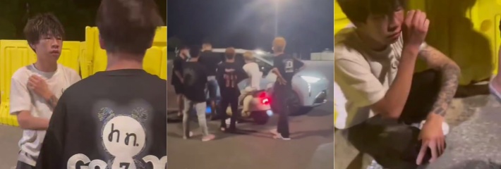 广东湛江精神小伙偷车被抓 现场拳打脚踢逼着相互扇耳光 这画面是又好气又好笑!