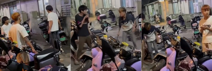 精神小伙再度狂飙 深夜小巷子聚众斗殴 拿着刀就是一通乱砍 这也太狠了！