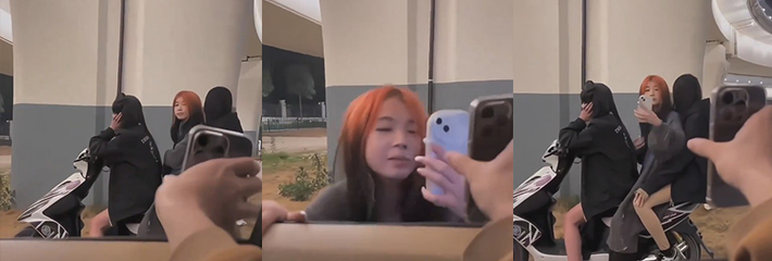 吃瓜猎奇 精神小妹被轿车男调戏 一开始还高冷 后面摔跤了也要爬起来加微信！