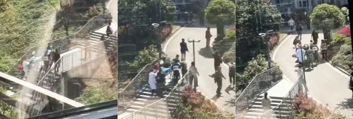 重庆璧山职高 精神小妹和4个男同学在教室5P被操到昏迷不醒 120急救拉走的现场实录