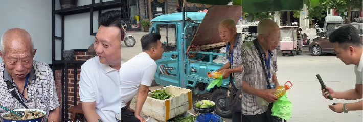 黑料正能量 81岁卖菜爷爷遇暖心博主 买光整车菜请吃饭打包礼物 回家路上却遭遇不幸