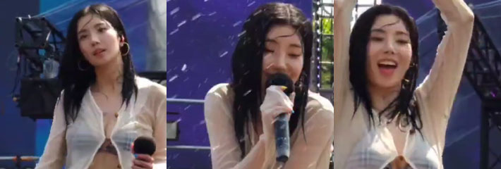 韩国女团 权恩妃 舞台上雨中大秀流出 舞台湿身热舞诱惑 尽显高傲身材