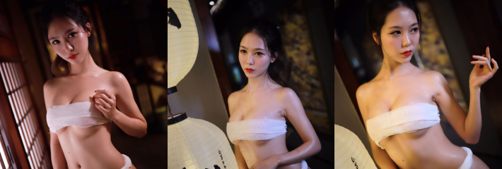 顶级美女 裹破布条COS日式白色警戒 木刃 条件简陋却诱惑力拉满