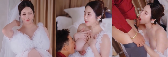 台湾御姐博主 辛尤里 孕妇主题新作 纯白婚纱深喉乳交 女上位乳交榨精！