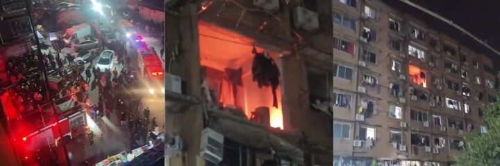 浙江瑞安市某小区 突发煤气大爆炸 现场火光冲天 场面触目惊心！