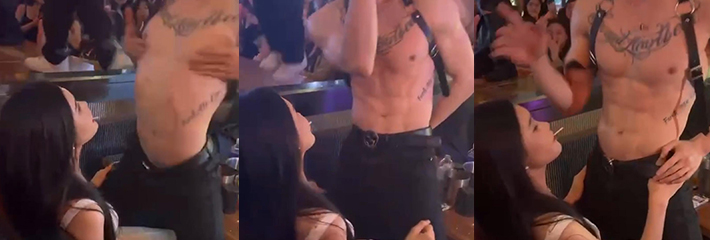 骚鸡点男模玩儿 白天做狗就为了晚上这一口 还号召姐妹们都试试！